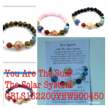 Solar System Bracelet (8 mm Round Bead) with display box - Several Stone Available - 10 pcs pack